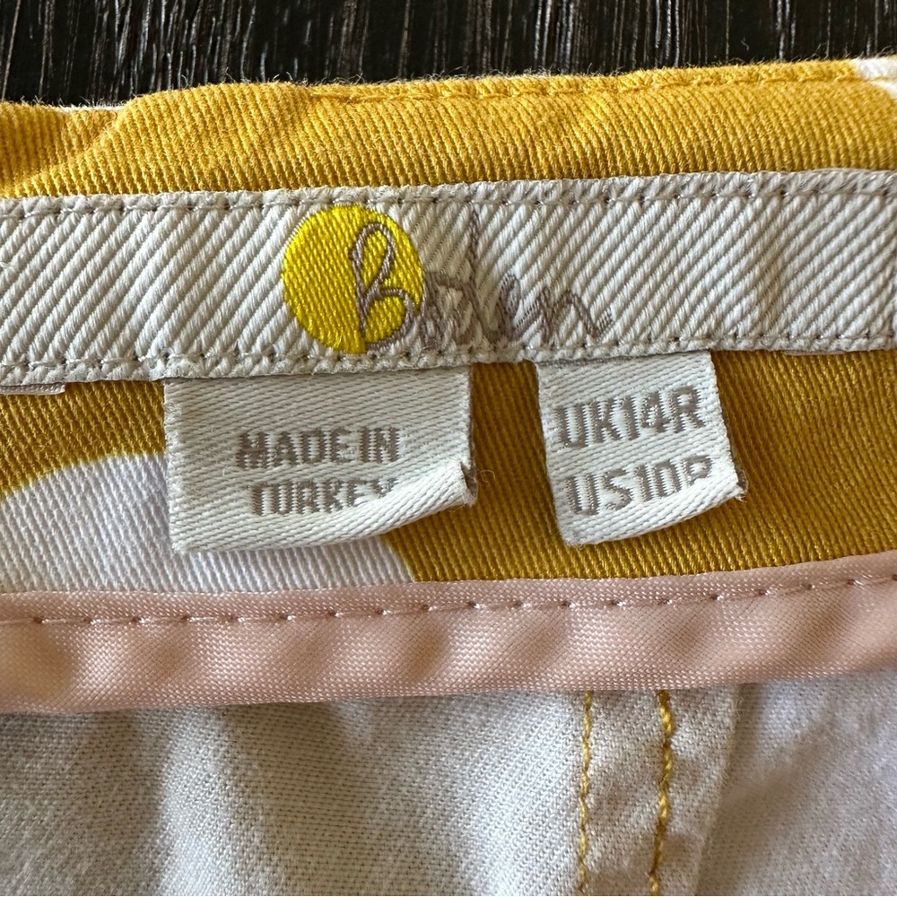 BODEN Polka Dot Chatterley White and Yellow Pencil Skirt, Size 10 - Picture 6 of 11